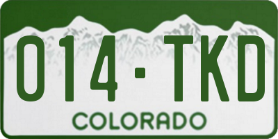 CO license plate 014TKD