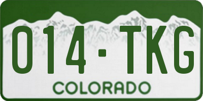 CO license plate 014TKG