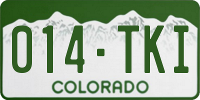 CO license plate 014TKI