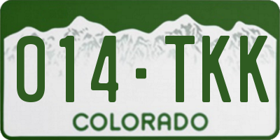 CO license plate 014TKK