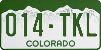 CO license plate 014TKL