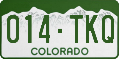 CO license plate 014TKQ