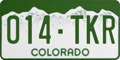 CO license plate 014TKR