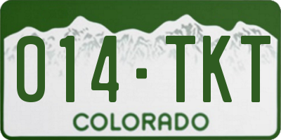 CO license plate 014TKT