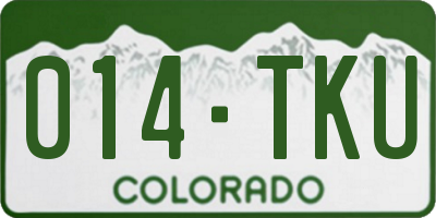 CO license plate 014TKU