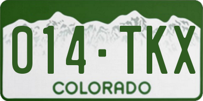 CO license plate 014TKX