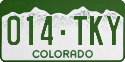 CO license plate 014TKY