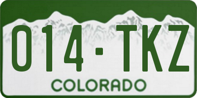 CO license plate 014TKZ