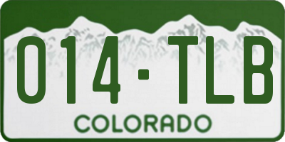 CO license plate 014TLB