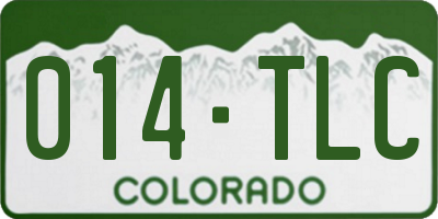 CO license plate 014TLC