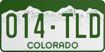 CO license plate 014TLD