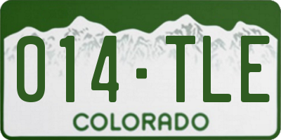 CO license plate 014TLE