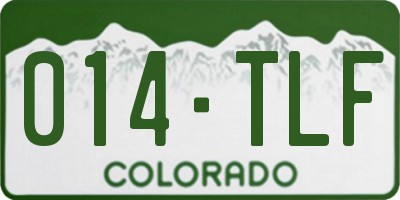 CO license plate 014TLF