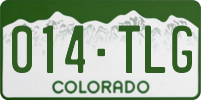 CO license plate 014TLG