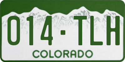 CO license plate 014TLH