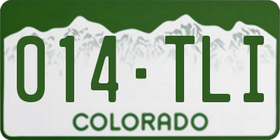 CO license plate 014TLI