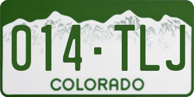 CO license plate 014TLJ