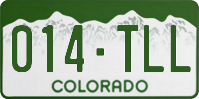 CO license plate 014TLL