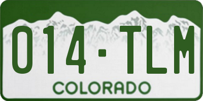 CO license plate 014TLM