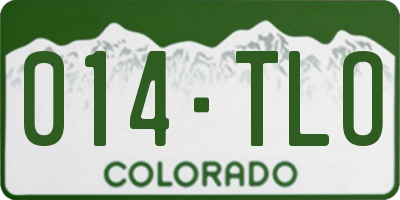 CO license plate 014TLO