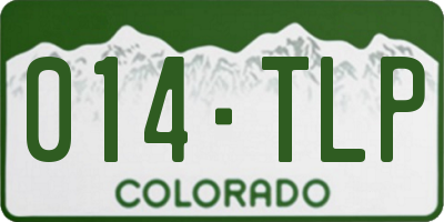 CO license plate 014TLP