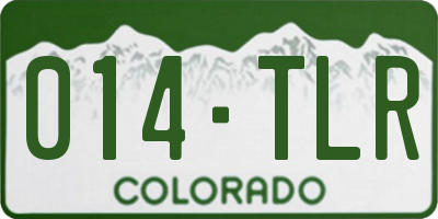 CO license plate 014TLR