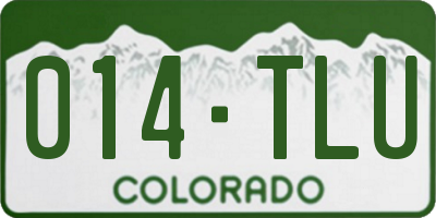 CO license plate 014TLU