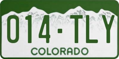 CO license plate 014TLY