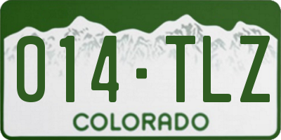 CO license plate 014TLZ