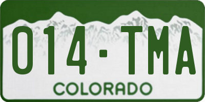 CO license plate 014TMA