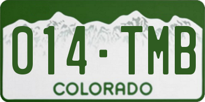 CO license plate 014TMB