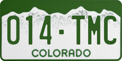 CO license plate 014TMC