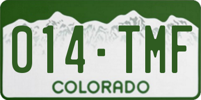 CO license plate 014TMF