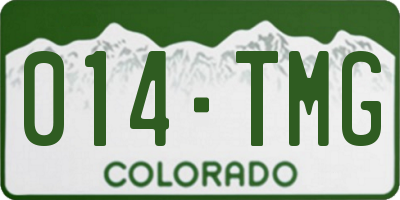 CO license plate 014TMG