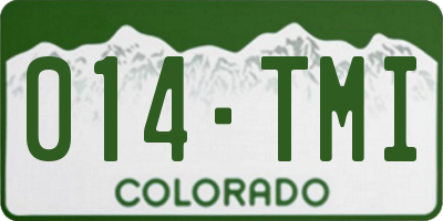 CO license plate 014TMI