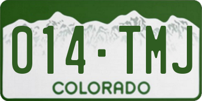 CO license plate 014TMJ