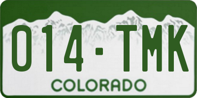 CO license plate 014TMK