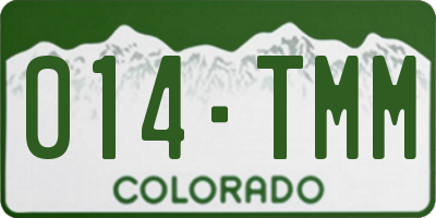 CO license plate 014TMM