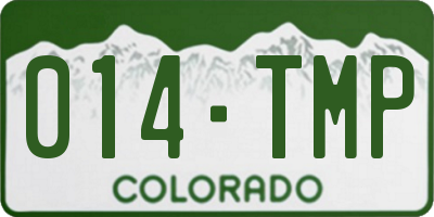 CO license plate 014TMP