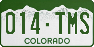 CO license plate 014TMS