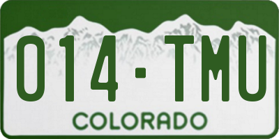 CO license plate 014TMU