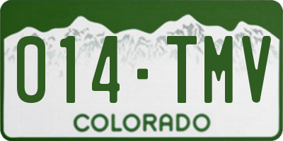 CO license plate 014TMV