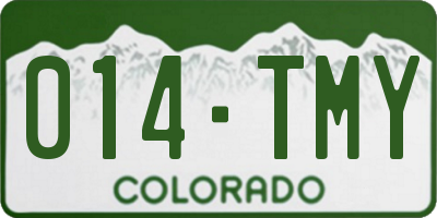 CO license plate 014TMY