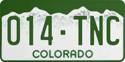 CO license plate 014TNC