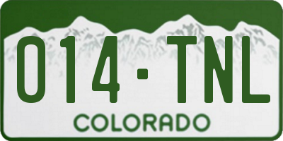 CO license plate 014TNL