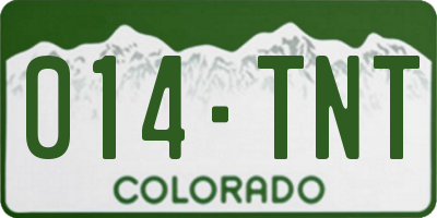 CO license plate 014TNT