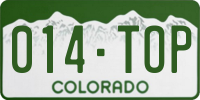 CO license plate 014TOP