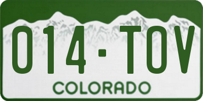 CO license plate 014TOV