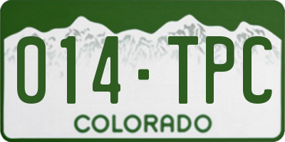 CO license plate 014TPC