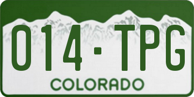 CO license plate 014TPG